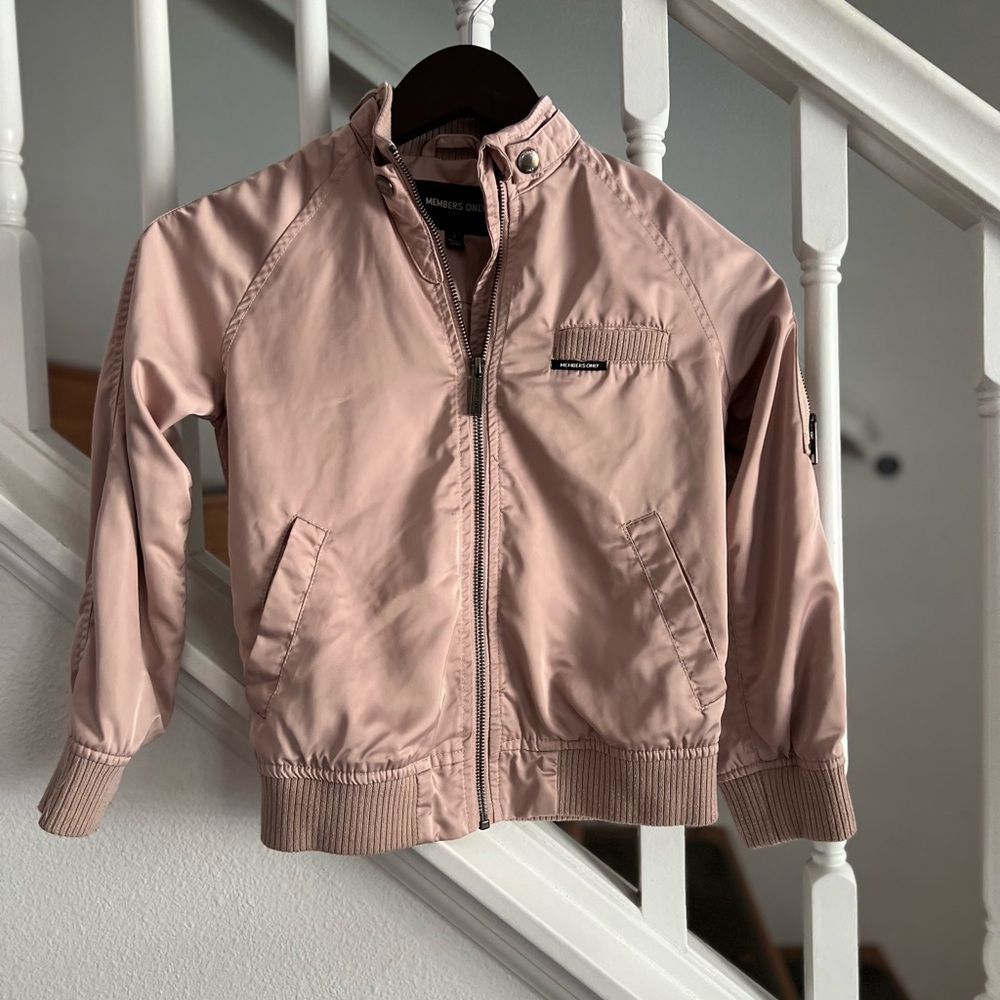Members Only Kids Iconic Racer Jacket Pink Size 7 Lightweight‎ Windbreaker